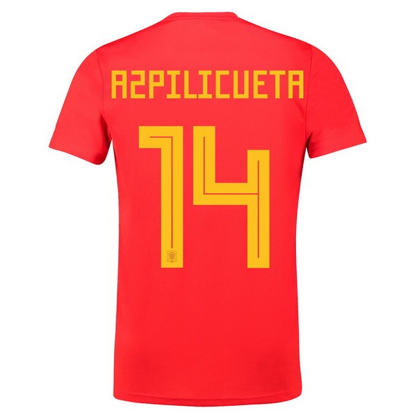 Camiseta España 1ª Azpilicueta 2018 Rojo
